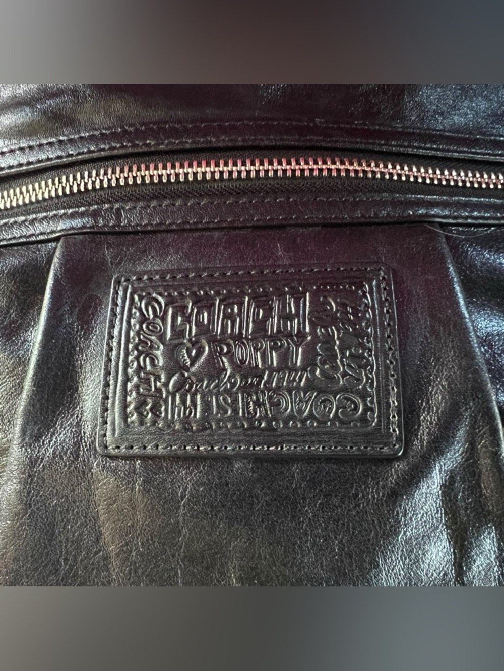 Coach Poppy Black Leather Bag 2010 Style 17048 - Picture 4 of 11